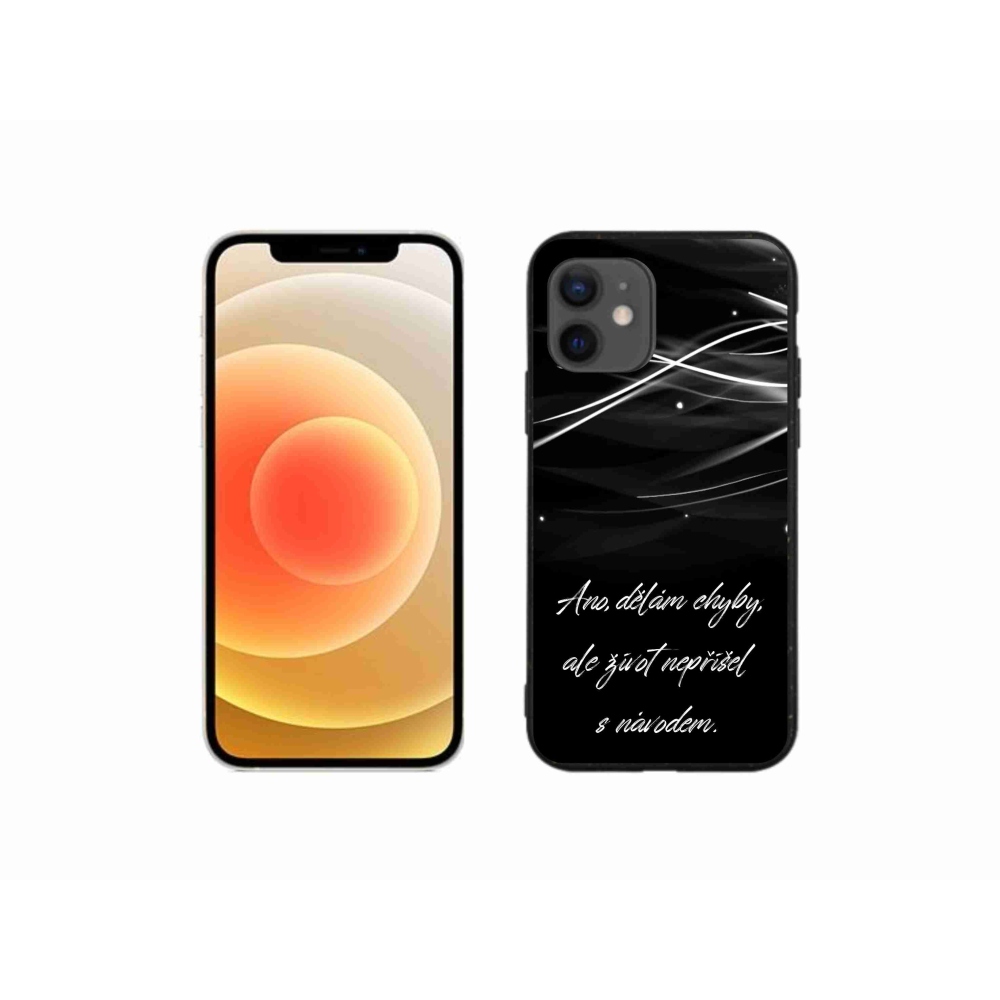 Gélový kryt mmCase na iPhone 12 mini - citát čierne pozadie
