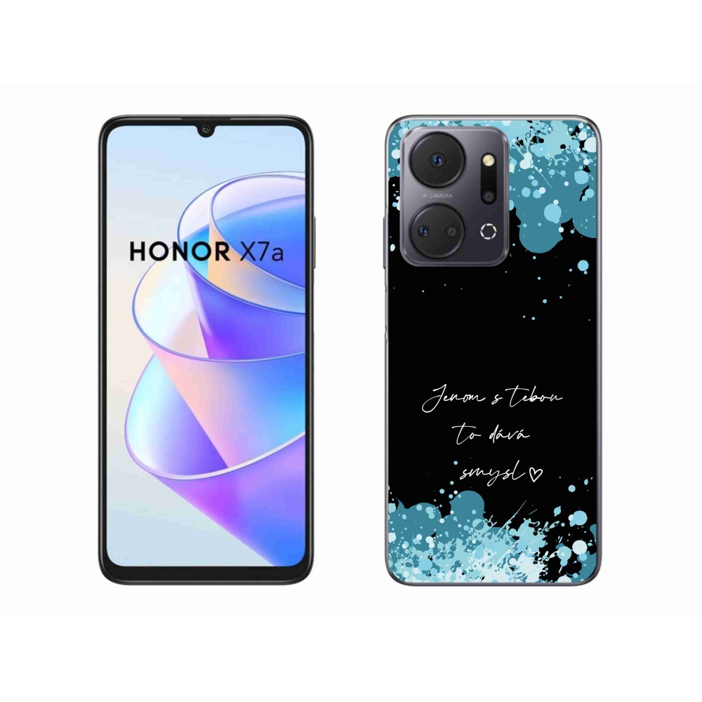 Gélový kryt mmCase na Honor X7a - zamilovaný text čierne pozadie