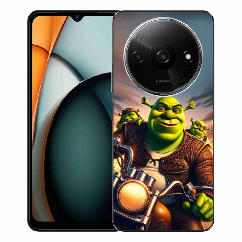 Gélový kryt mmCase na Xiaomi Redmi A3 - shrek na motorke