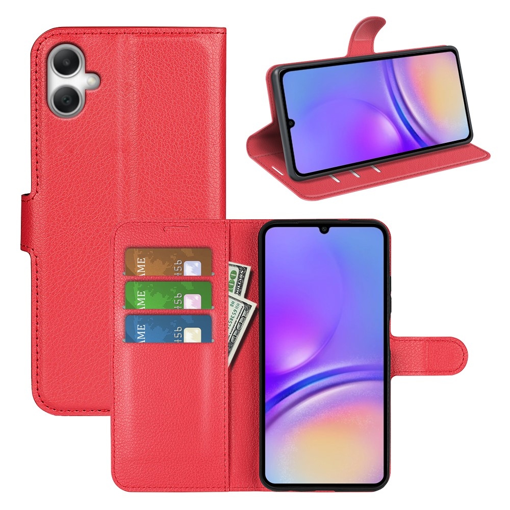 Litchi knižkové púzdro na Samsung Galaxy A07 4G - červené