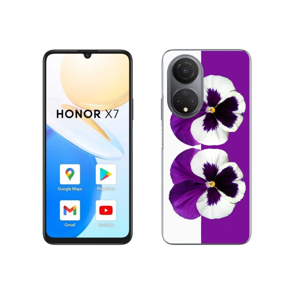 Gélový kryt mmCase na Honor X7 - fialovobiely kvet