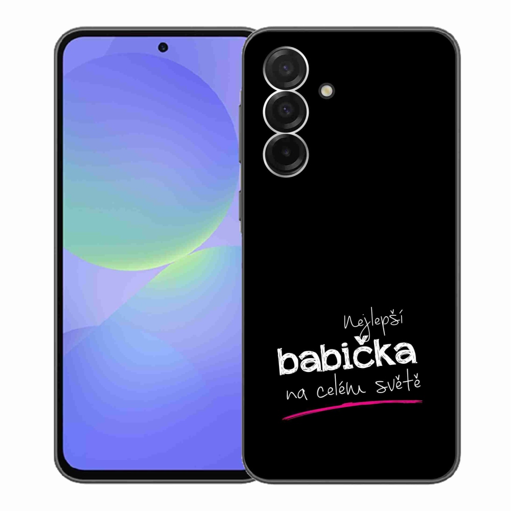 Gélový kryt mmCase na Samsung Galaxy A36 5G - najlepšia babička 4 čierne pozadie