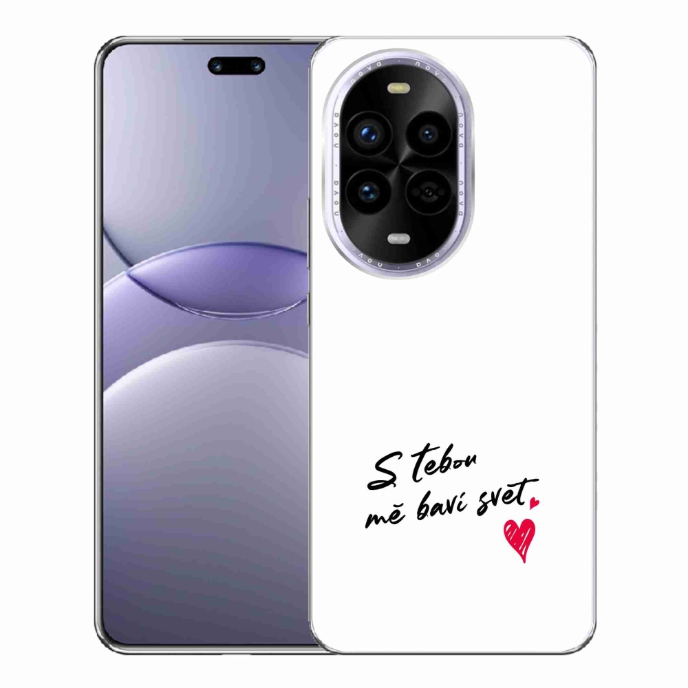 Gélový kryt mmCase na Huawei Nova 13 Pro 5G - zamilovaný text 1 biele pozadie