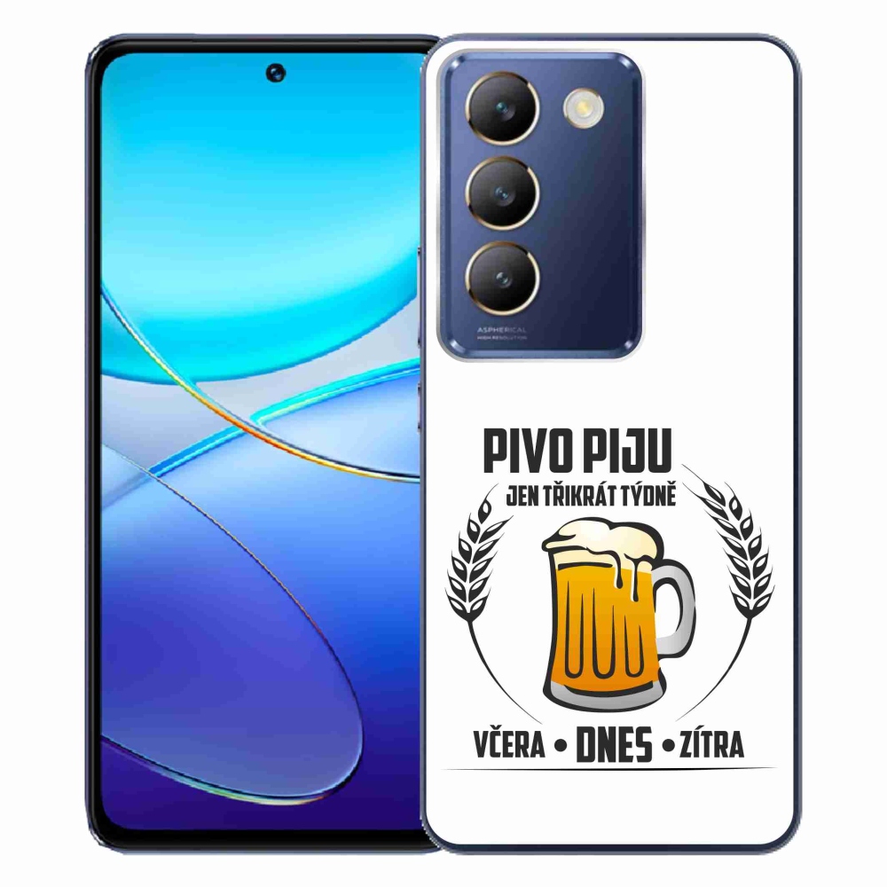 Gélový kryt mmCase na Vivo V40 SE 4G/5G - pivný motív biele pozadie
