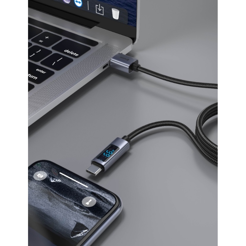 Swissten LCD kábel USB-A / USB-C 1,5m