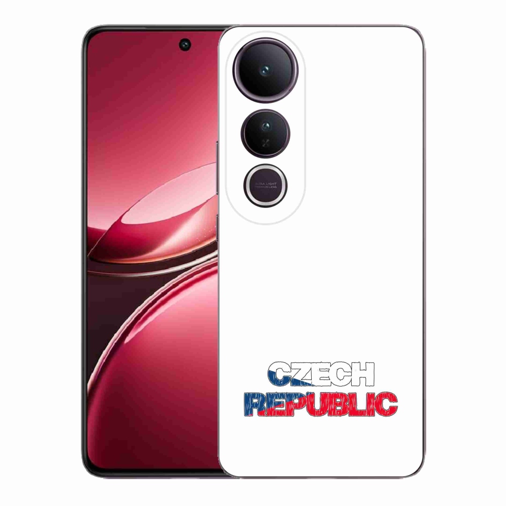 Gélový kryt mmCase na Vivo V50 Lite 4G/5G - Czech Republic biele pozadie