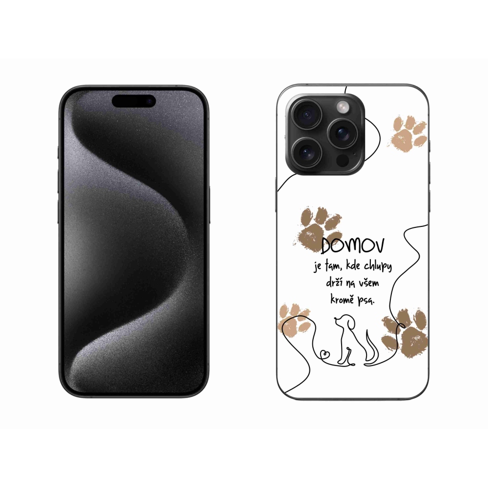 Gélový kryt mmCase na iPhone 15 Pro Max - psí motív biele pozadie
