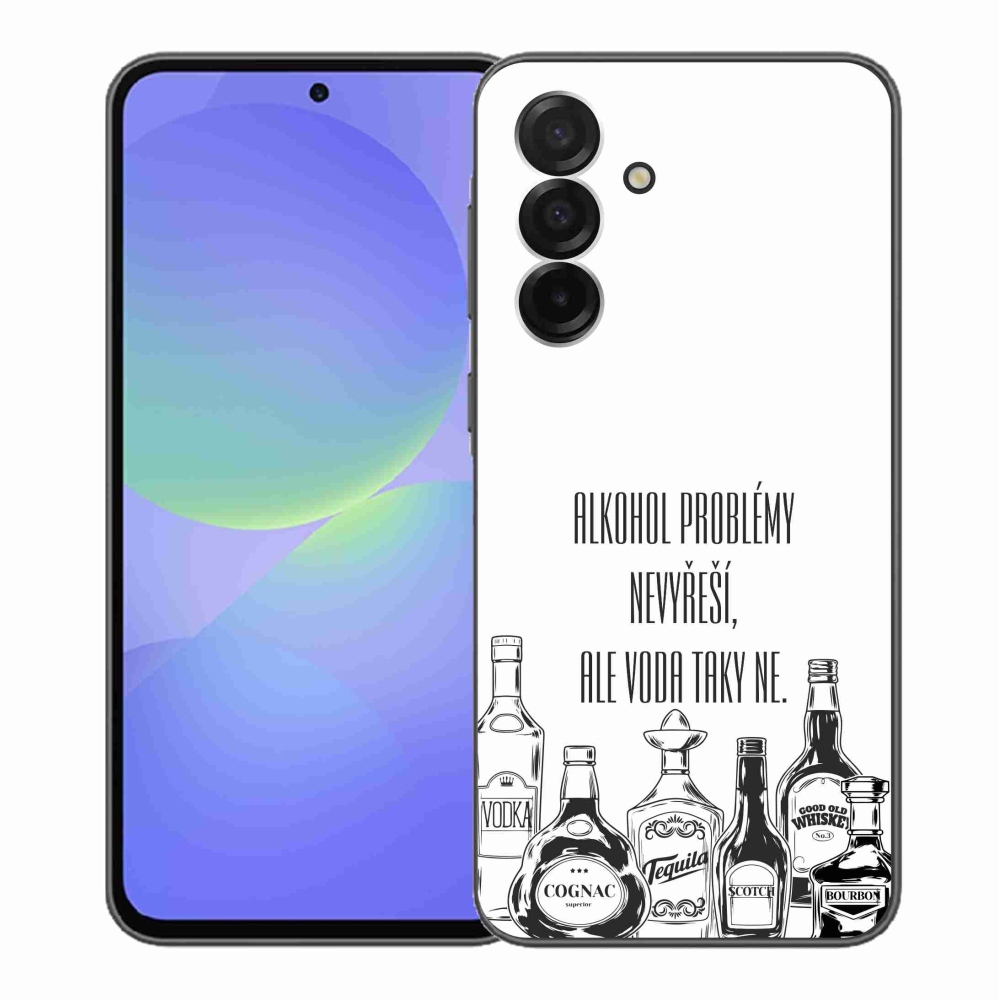 Gélový kryt mmCase na Samsung Galaxy A36 5G - vtipný text biele pozadie