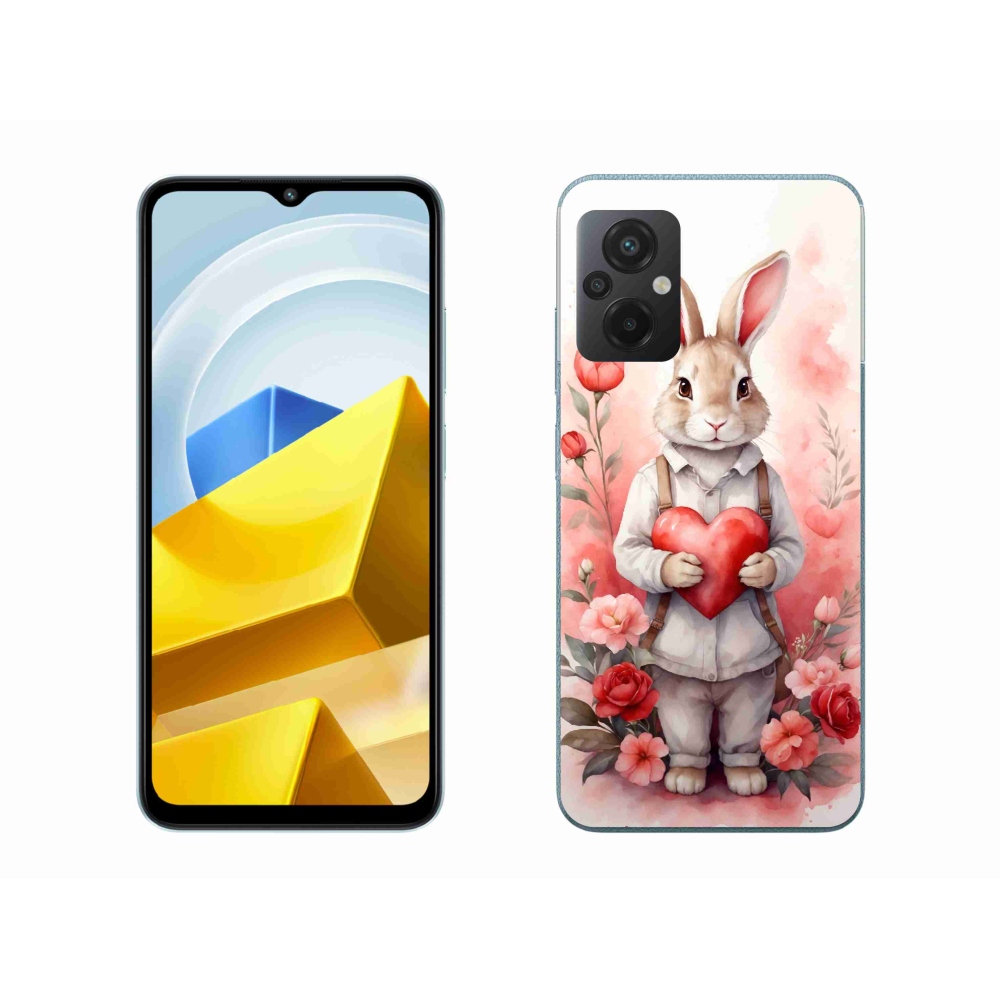 Gélový kryt mmCase na Xiaomi Poco M5 4G - zajac so srdiečkom