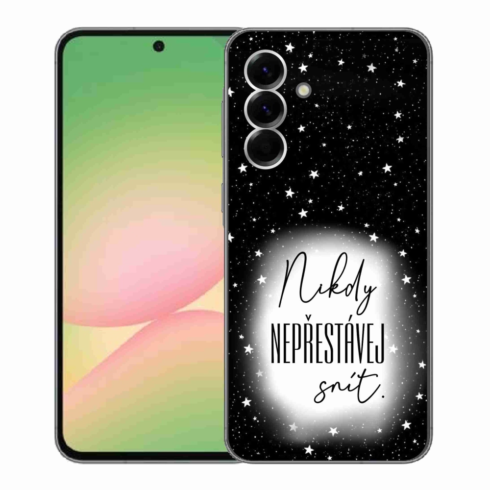 Gélový kryt mmCase na Samsung Galaxy A56 5G - citát 1 bieločierne pozadie