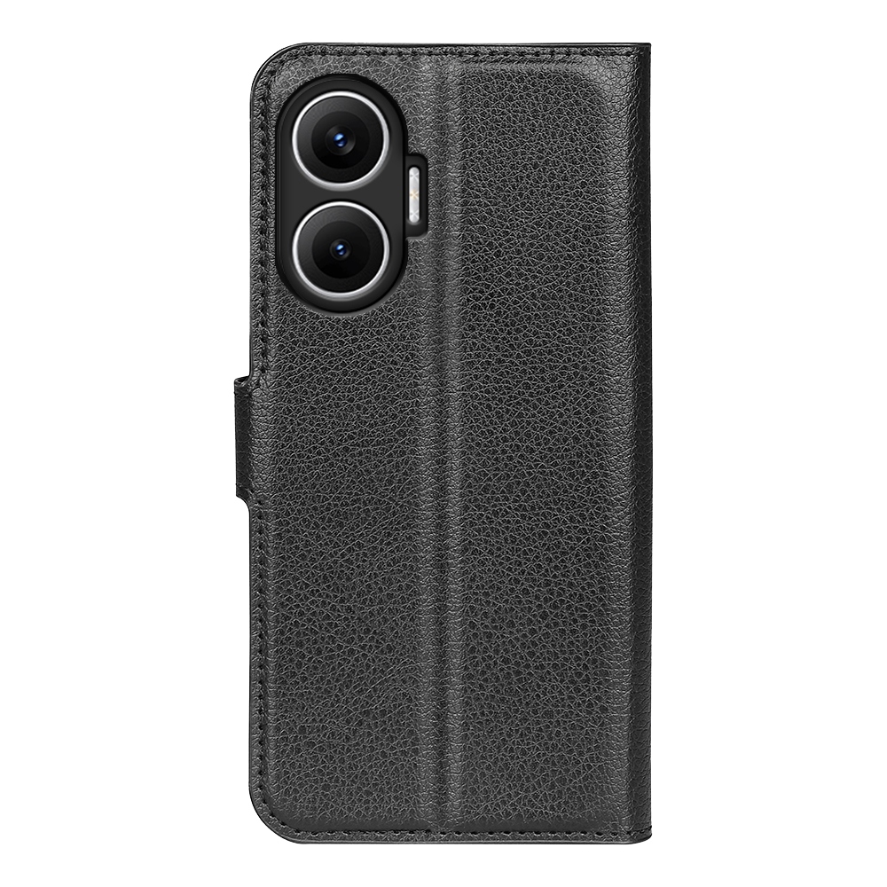 Litchi knižkové púzdro na Xiaomi Poco F7 5G - čierne