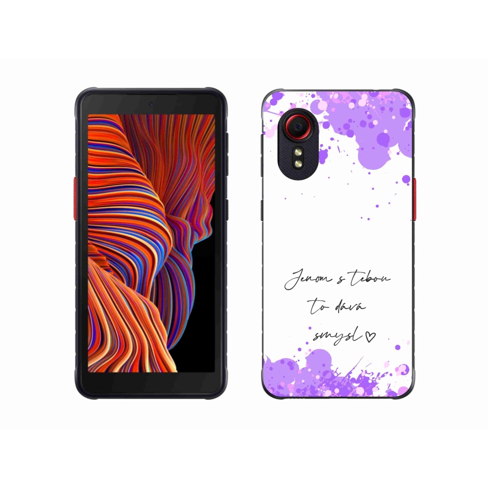 Gélový kryt mmCase na Samsung Galaxy Xcover 5 - zamilovaný text biele pozadie