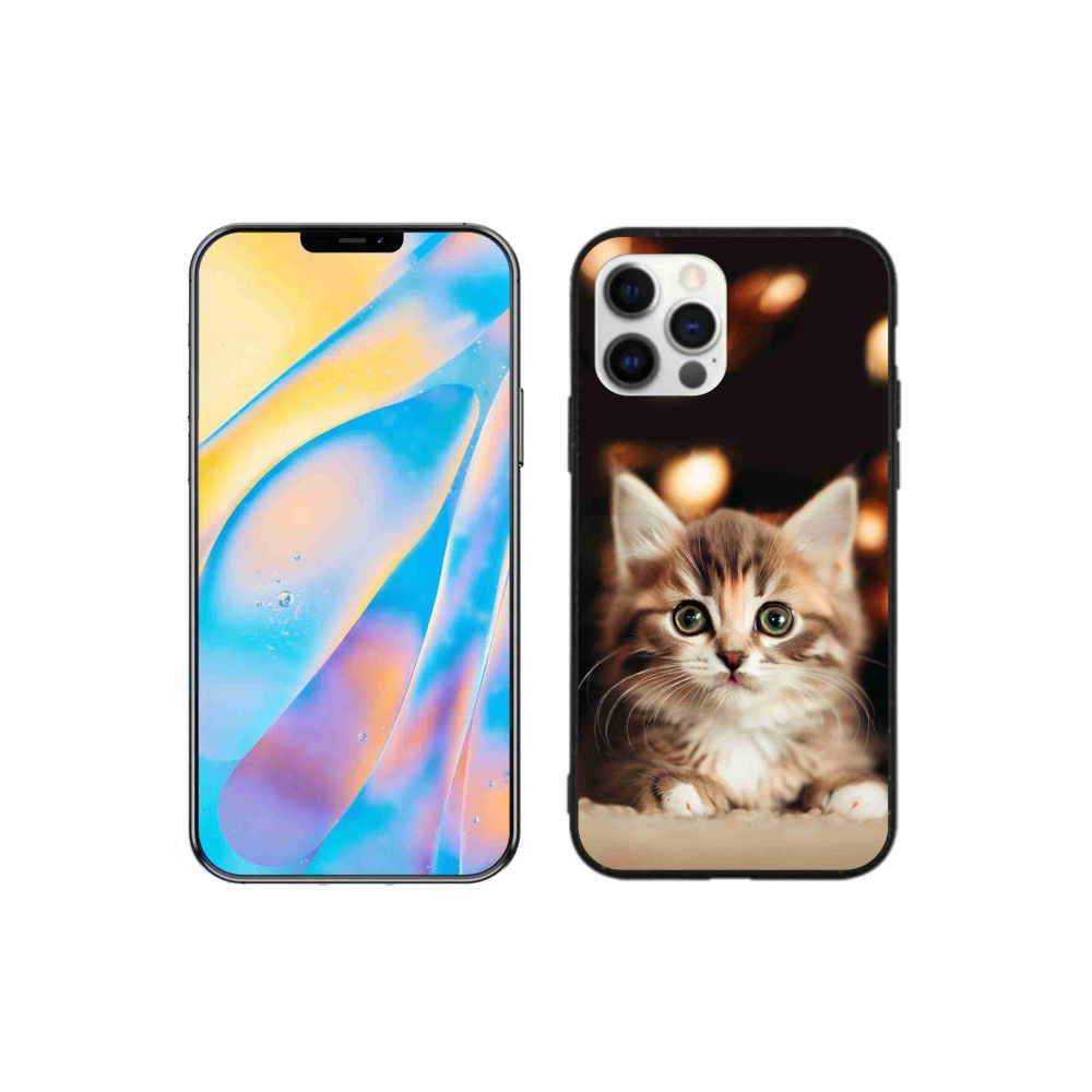 Gélový kryt mmCase na iPhone 12 Pro - roztomilé mačiatko 2