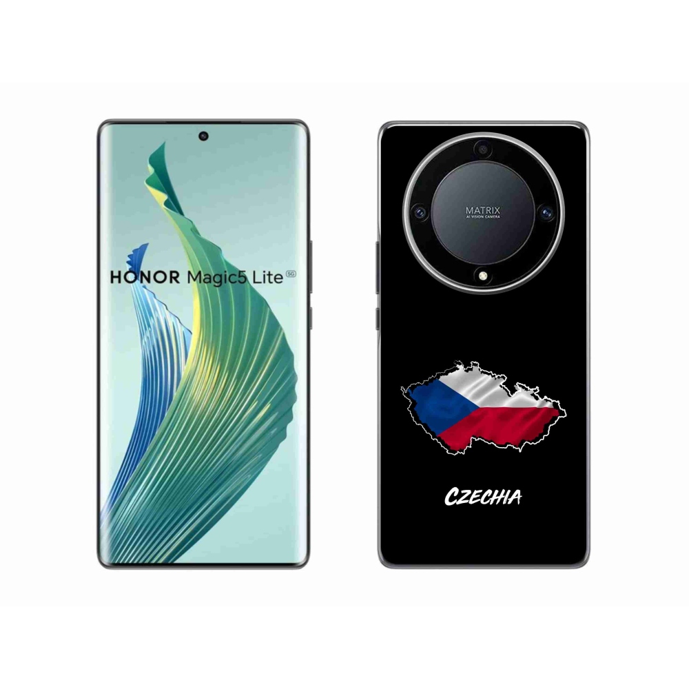 Gélový kryt mmCase na Honor Magic 5 Lite 5G - Czechia čierne pozadie