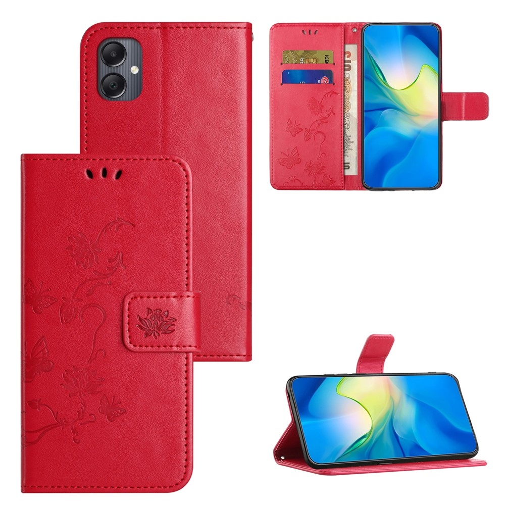 Flower knižkové púzdro na Samsung Galaxy A07 4G - červené