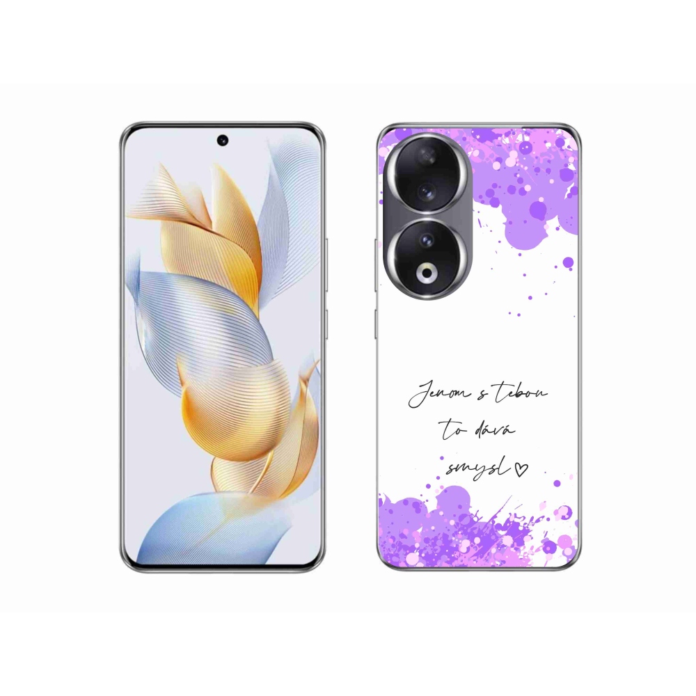 Gélový kryt mmCase na Honor 90 - zamilovaný text biele pozadie
