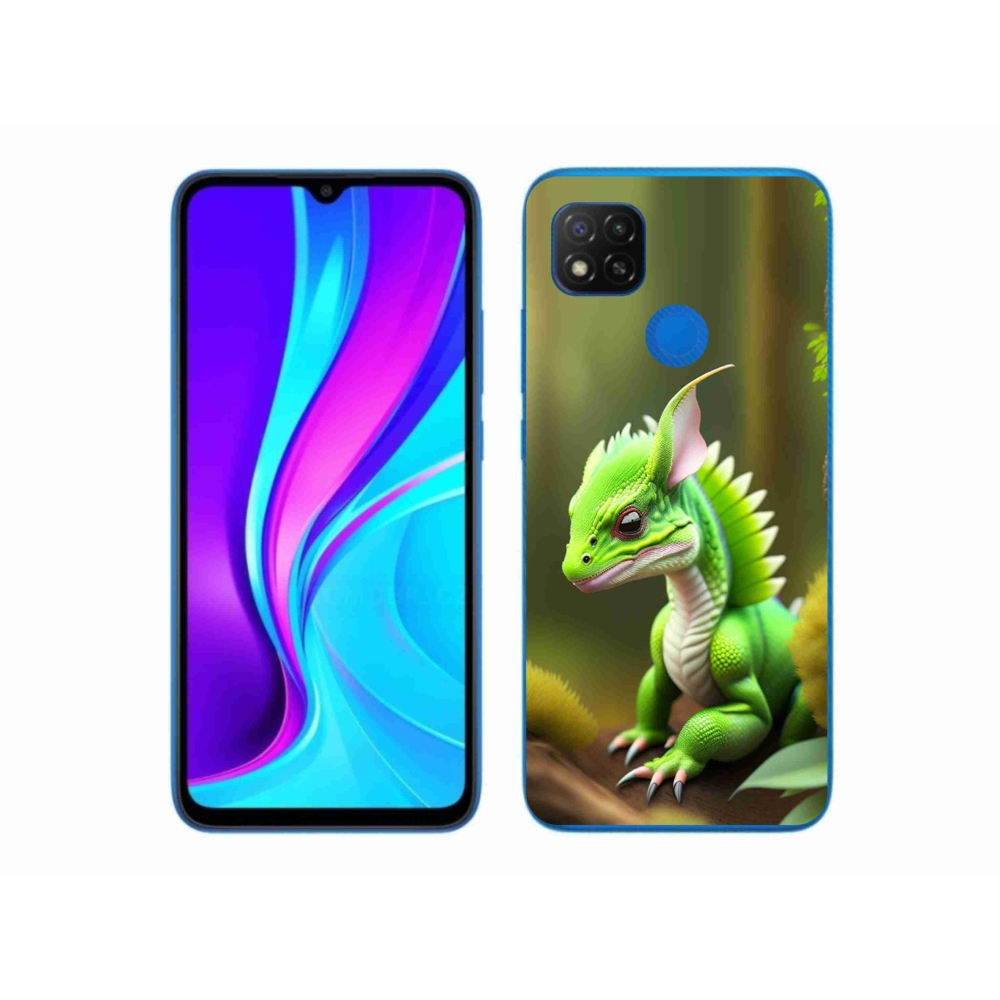 Gelový kryt mmCase na Xiaomi Redmi 9C - zelený dráček