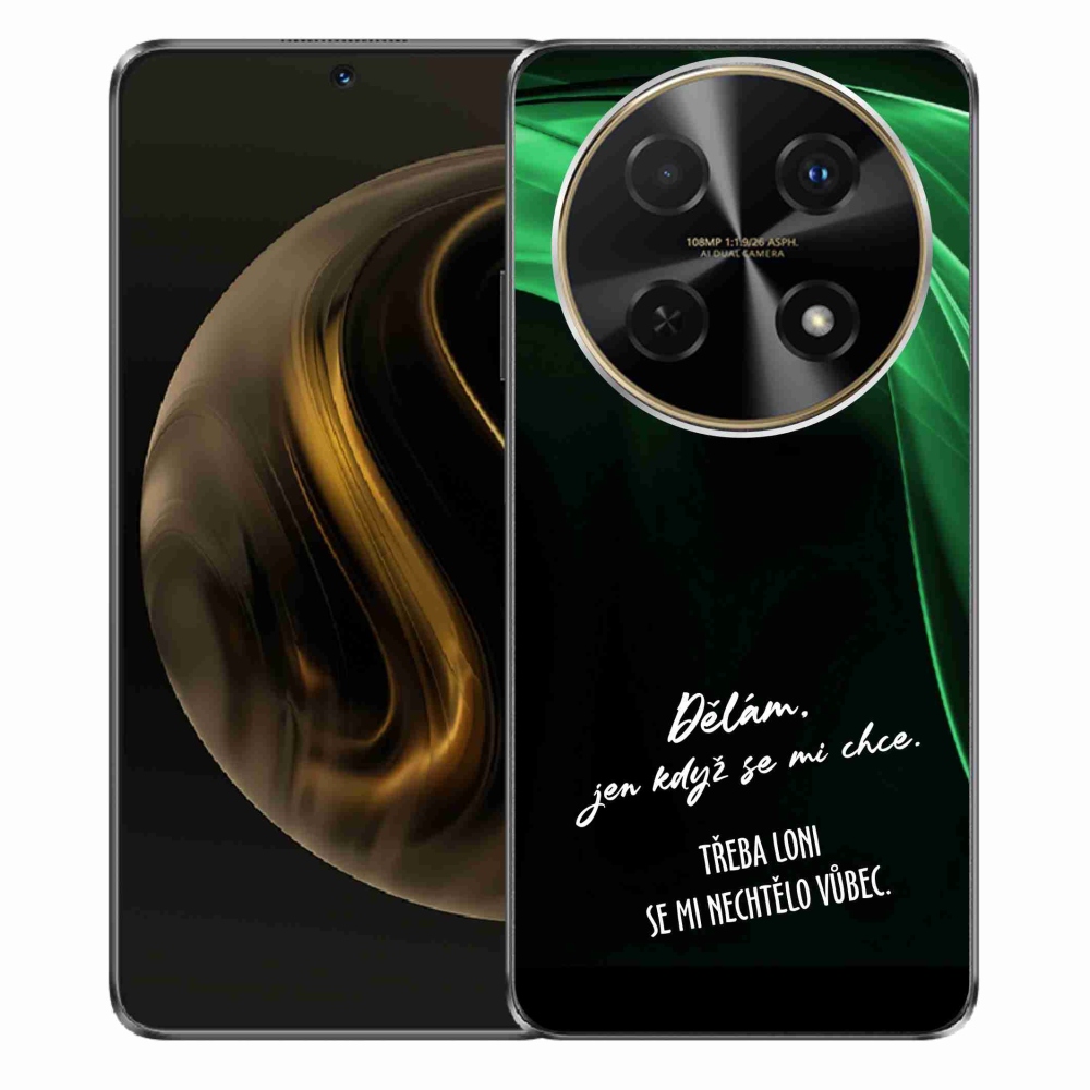Gélový kryt mmCase na Huawei Nova 12i - vtipný text 12 čierne pozadie