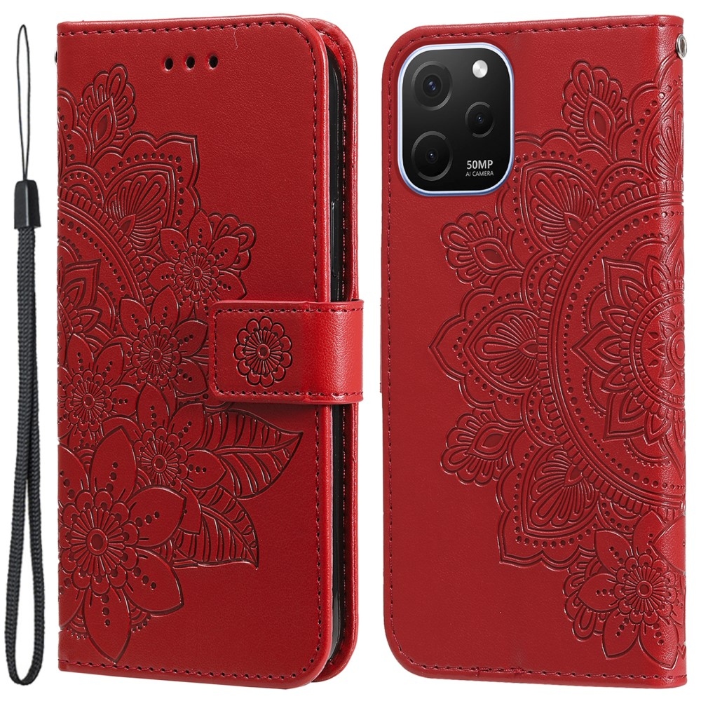 Mandala knižkové puzdro na Huawei Nova Y61 - červené