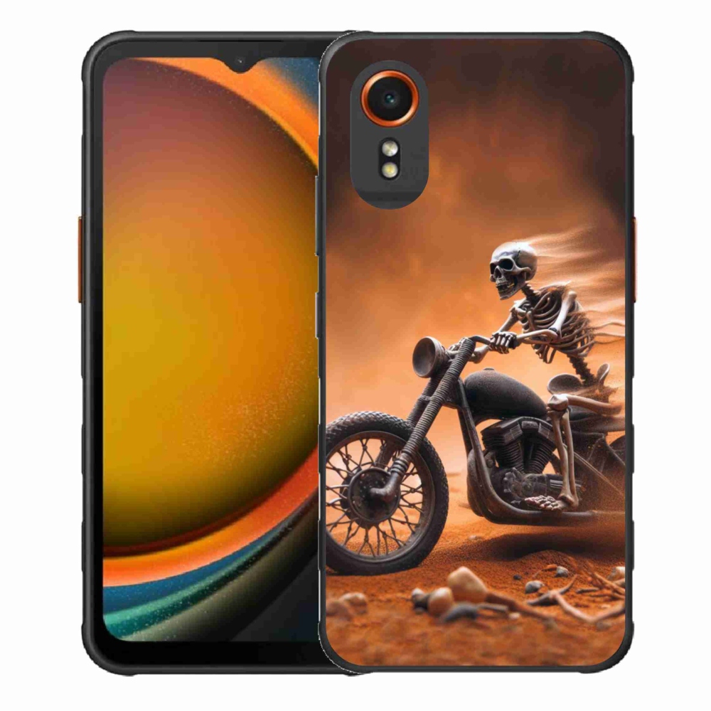 Gélový kryt mmCase na Samsung Galaxy Xcover 7 - kostra na motorke