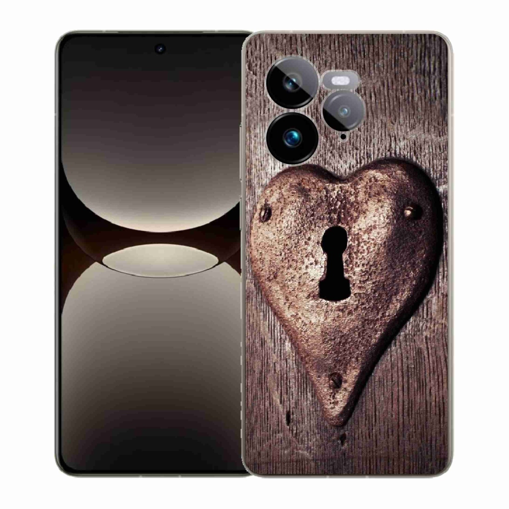 Gélový kryt mmCase na Realme GT 7 Pro 5G - zámok v tvare srdca