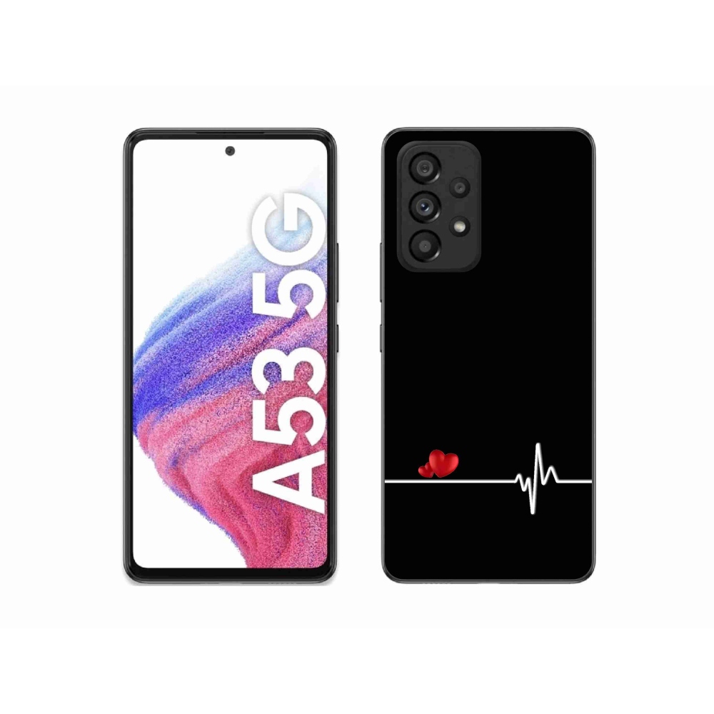 Gélový kryt mmCase na Samsung Galaxy A53 5G - srdce a tep čierne pozadie