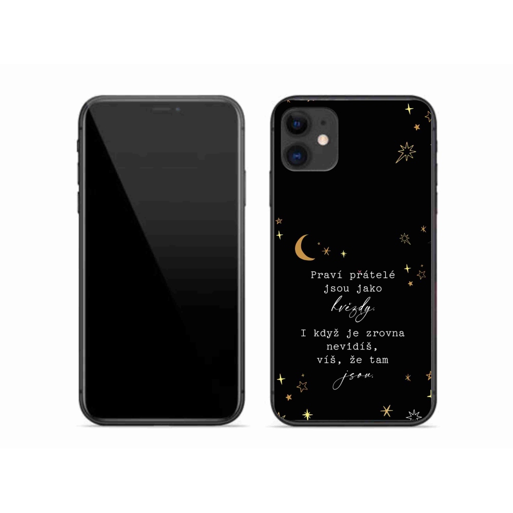 Gélový kryt mmCase na iPhone 11 - citát 6 čierne pozadie