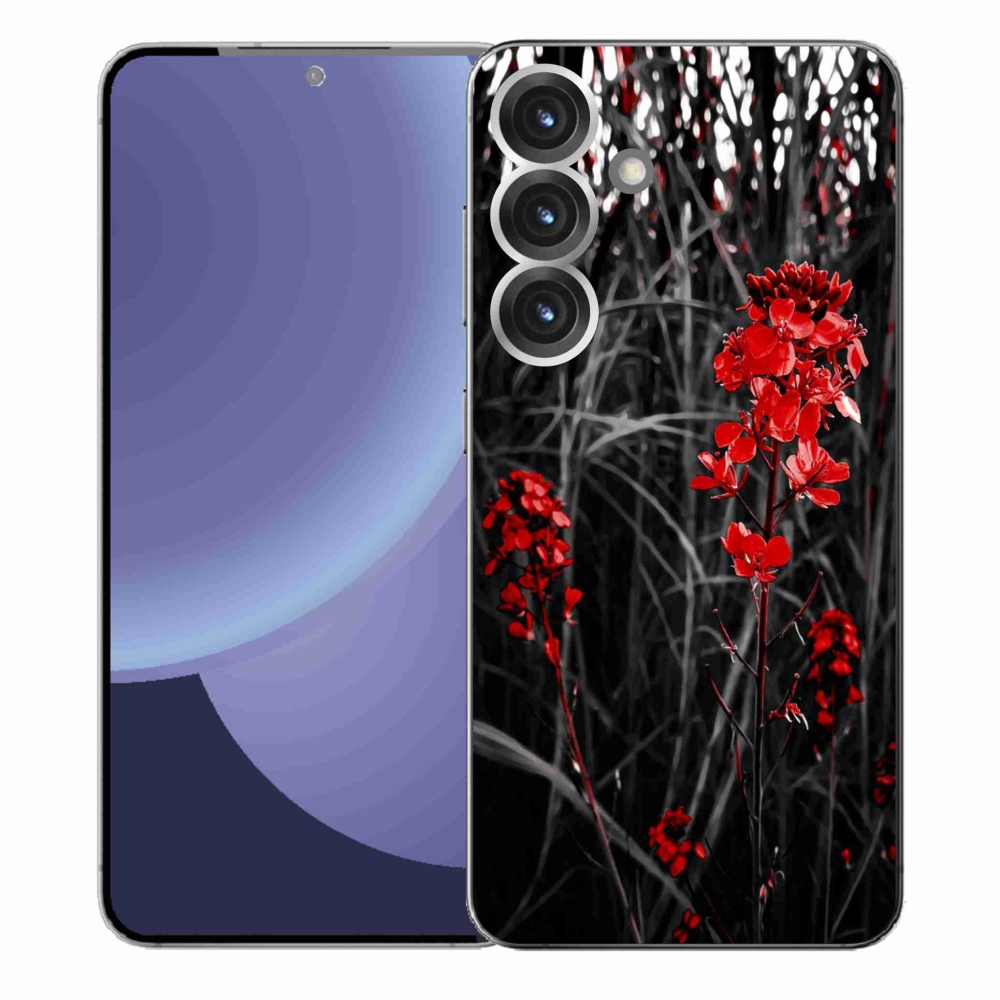 Gélový kryt mmCase na Samsung Galaxy S25+ - červená rastlina