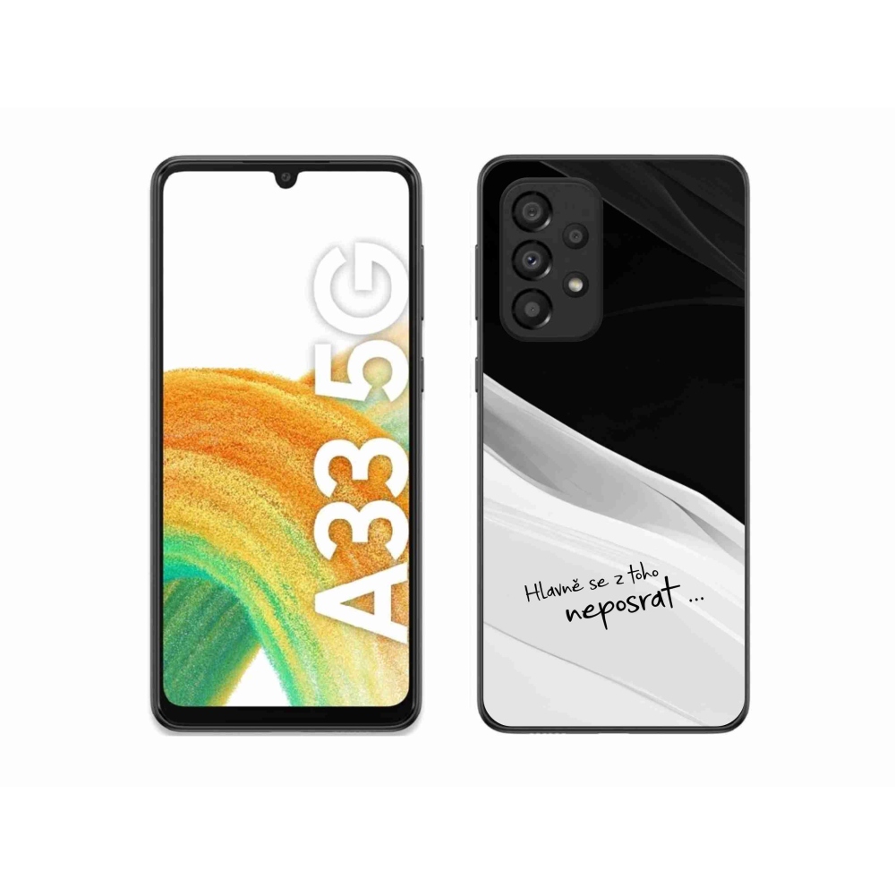 Gélový kryt mmCase na Samsung Galaxy A33 5G - vtipný text 13 bieločierne pozadie