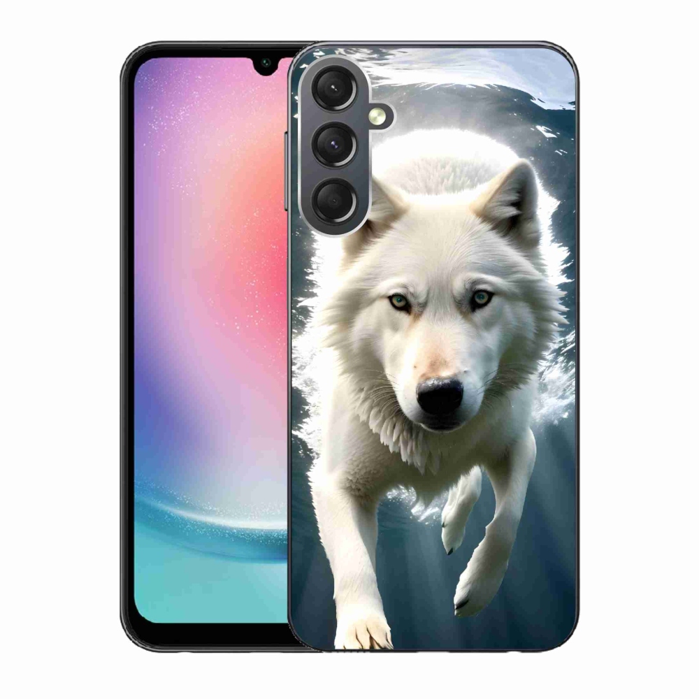 Gélový kryt mmCase na Samsung Galaxy A24 - biely vlk