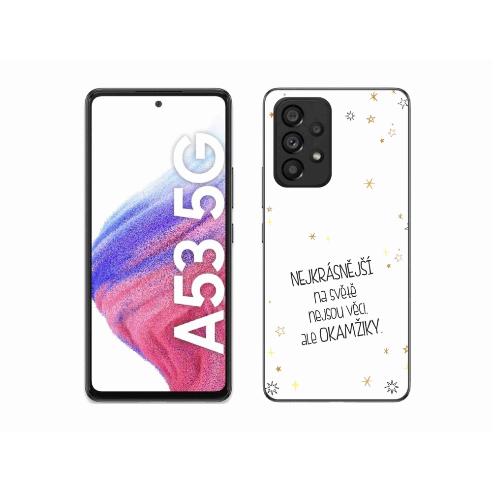 Gélový kryt mmCase na Samsung Galaxy A53 5G - citát 4 biele pozadie