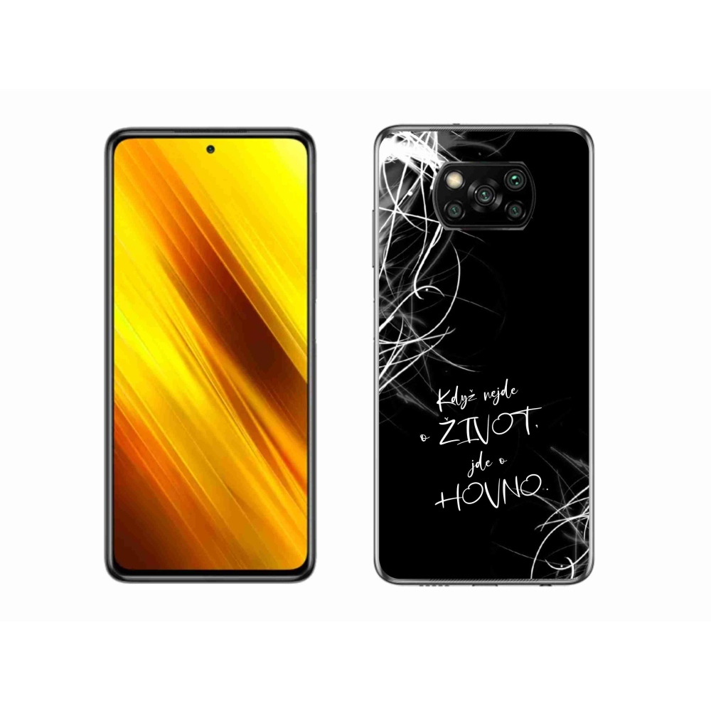 Gélový kryt mmCase na Xiaomi Poco X3 Pro - vtipný text 16 čierne pozadie