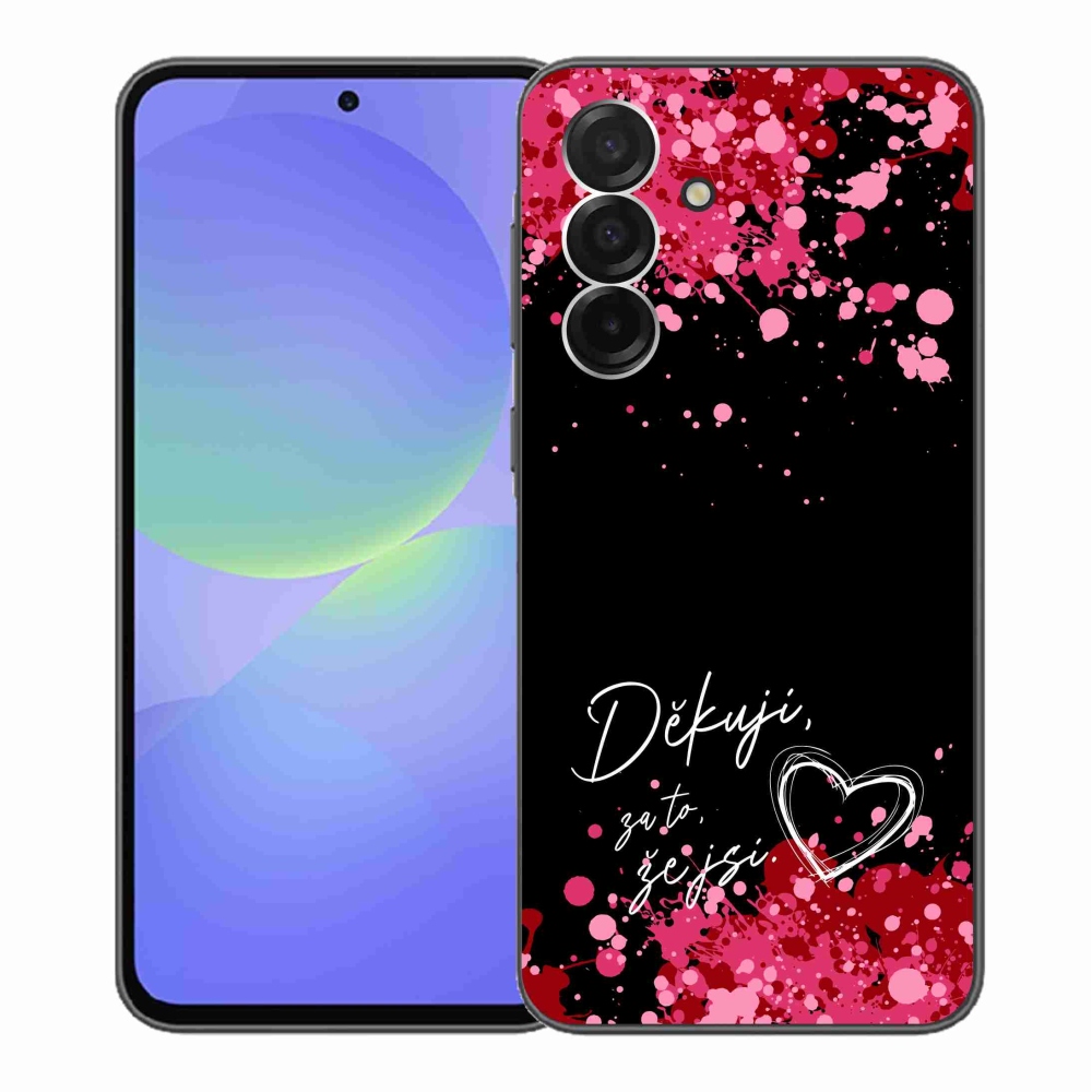 Gélový kryt mmCase na Samsung Galaxy A36 5G - zamilovaný text 2 čierne pozadie
