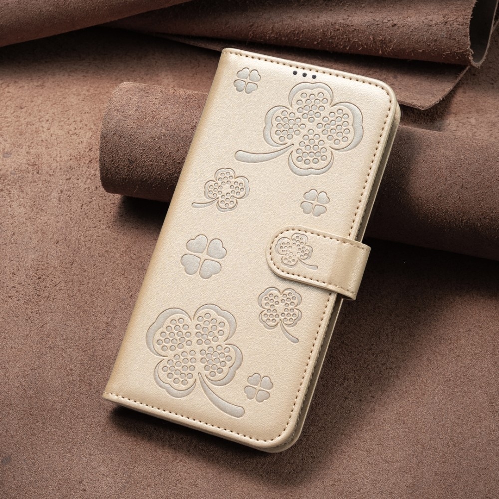Clover knižkové púzdro na Samsung Galaxy S25 Edge - zlaté