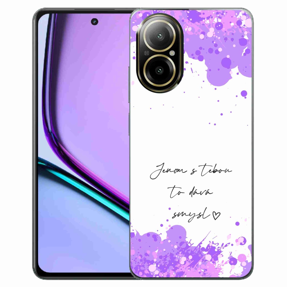 Gélový kryt mmCase na Realme C67 - zamilovaný text biele pozadie