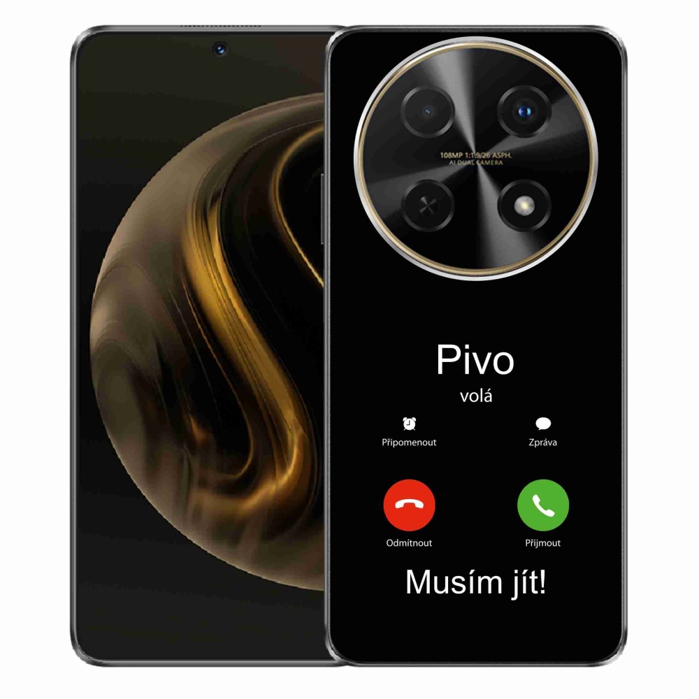 Gélový kryt mmCase na Huawei Nova 12i - pivo volá čierne pozadie