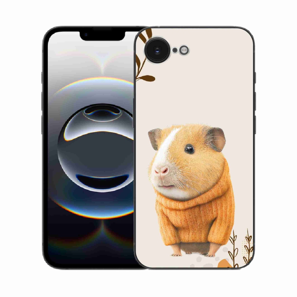 Gélový kryt mmCase na iPhone 16e - morča vo svetri