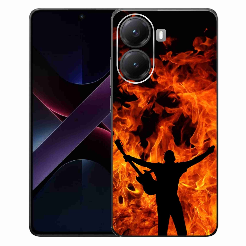 Gélový kryt mmCase na Xiaomi Poco X7 Pro 5G - muzikant a oheň