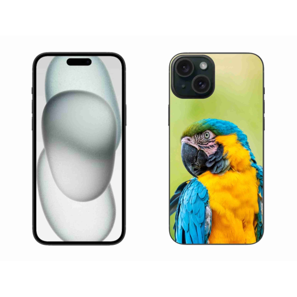 Gélový obal mmCase na iPhone 15 Plus - papagáj ara 2