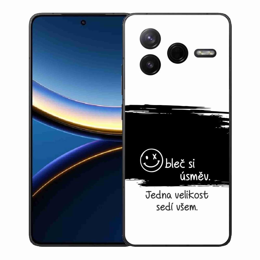 Gélový kryt mmCase na Xiaomi Poco F7 Pro - vtipný text 8 čiernobiele pozadie