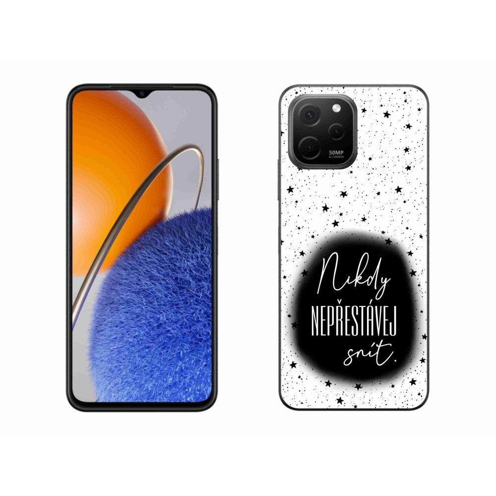 Gélový kryt mmCase na Huawei Nova Y61 - citát 1 čiernobiele pozadie