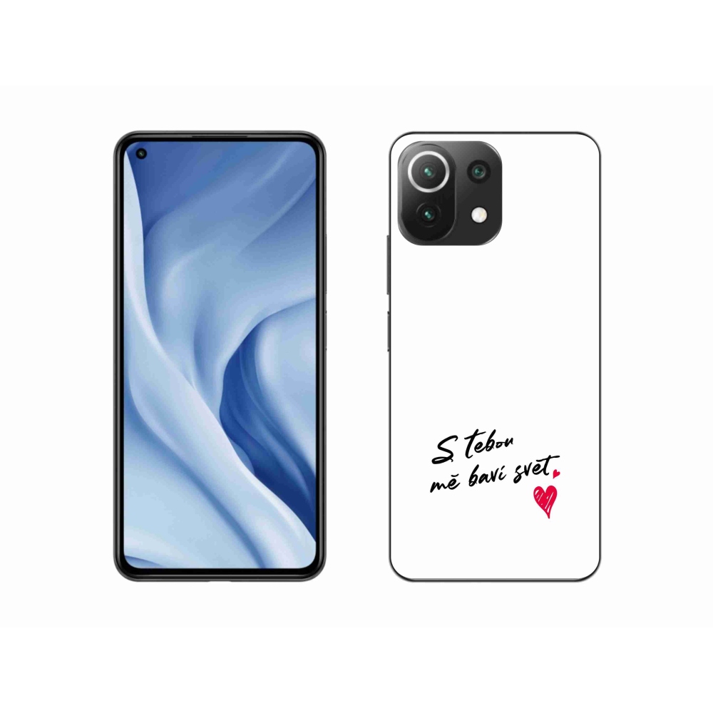 Gélový kryt mmCase na Xiaomi 11 Lite 5G NE - zamilovaný text 1 biele pozadie
