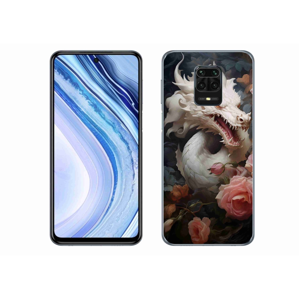 Gélový kryt mmCase na Xiaomi Redmi Note 9 Pro - biely drak