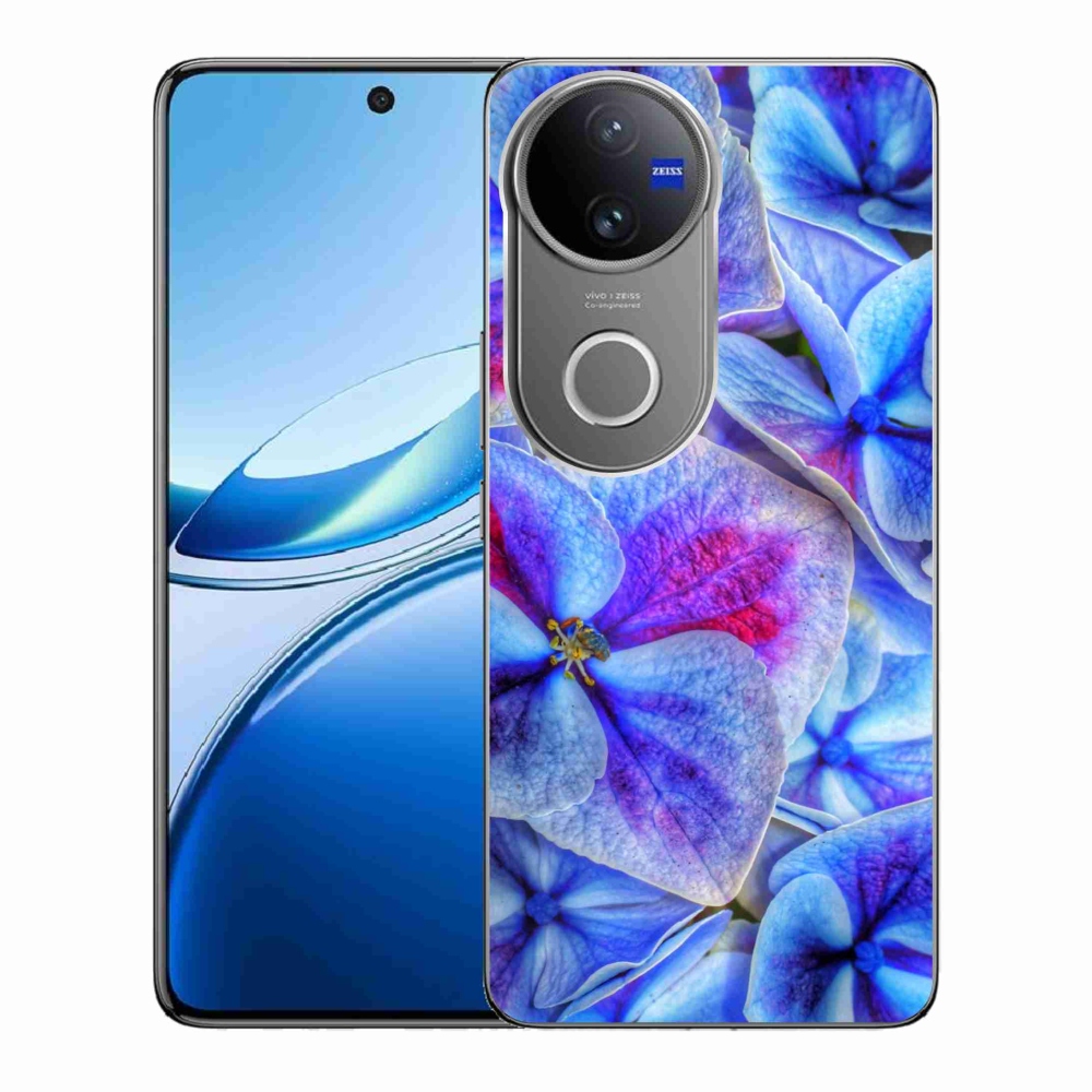Gélový kryt mmCase na Vivo V50 5G - modré kvety 1