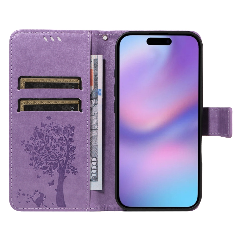 Trees knižkové puzdro na iPhone 17 - svetlofialové