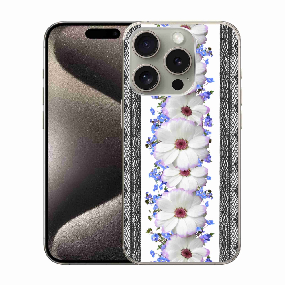 Gélový kryt mmCase na iPhone 15 Pro - kvety 8