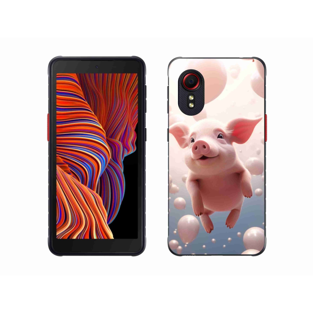 Gélový kryt mmCase na Samsung Galaxy Xcover 5 - prasiatko s balónikmi