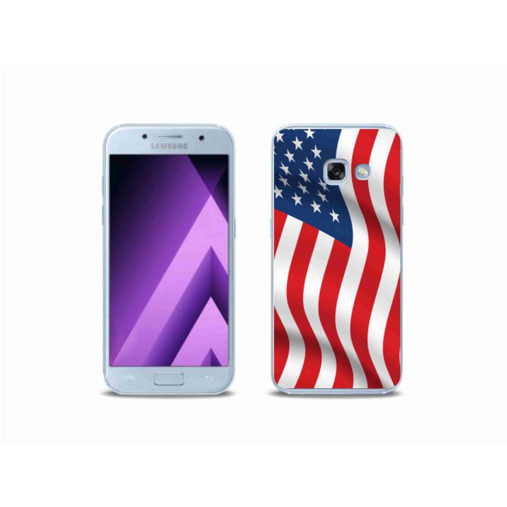 Gélový kryt mmCase na mobil Samsung Galaxy A3 (2017) - USA vlajka