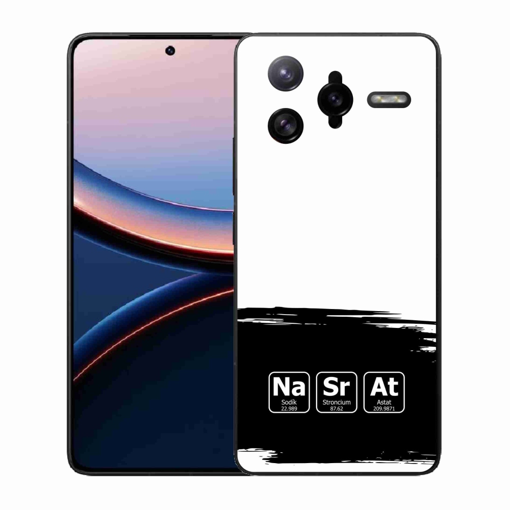 Gélový kryt mmCase na Xiaomi Poco F7 Ultra - chemické prvky čiernobiele pozadie