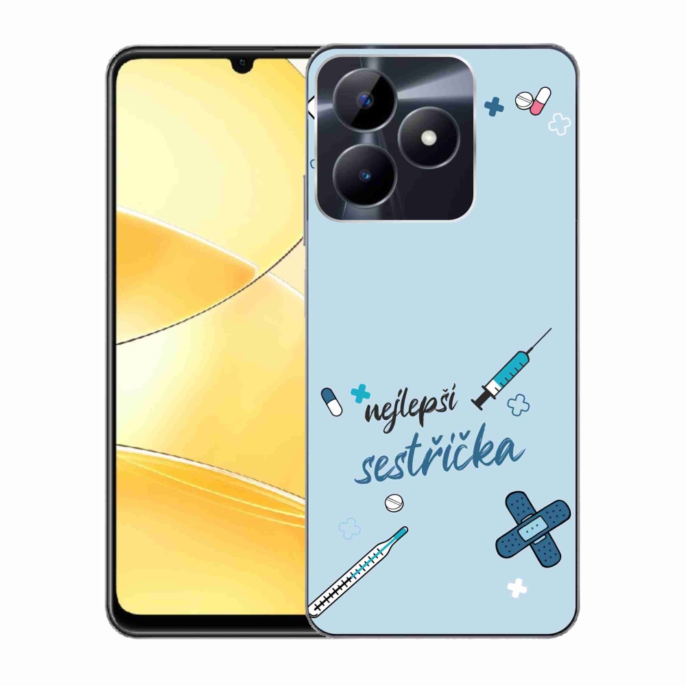 Gélový kryt mmCase na Realme C51/C53 - najlepšia sestrička modré pozadie